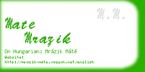mate mrazik business card
